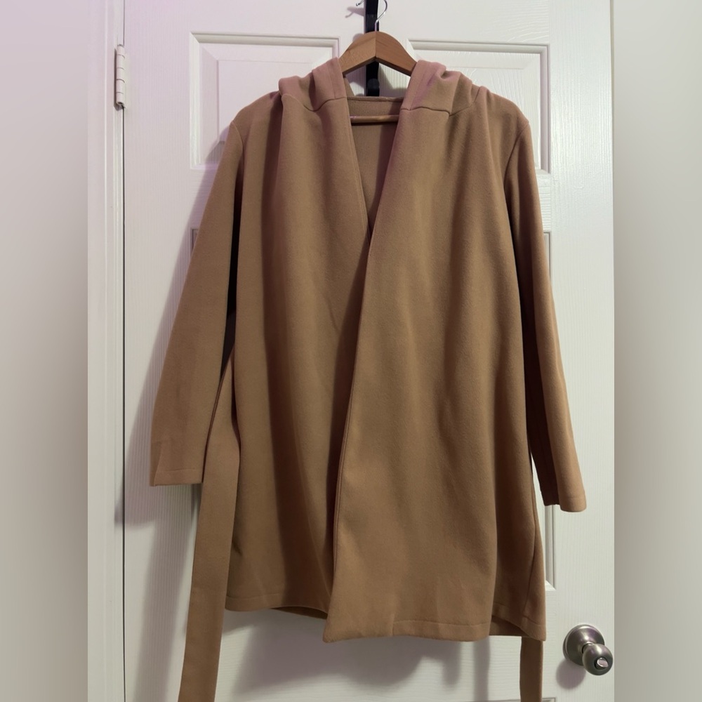 Women’s mid length hooded trench coat